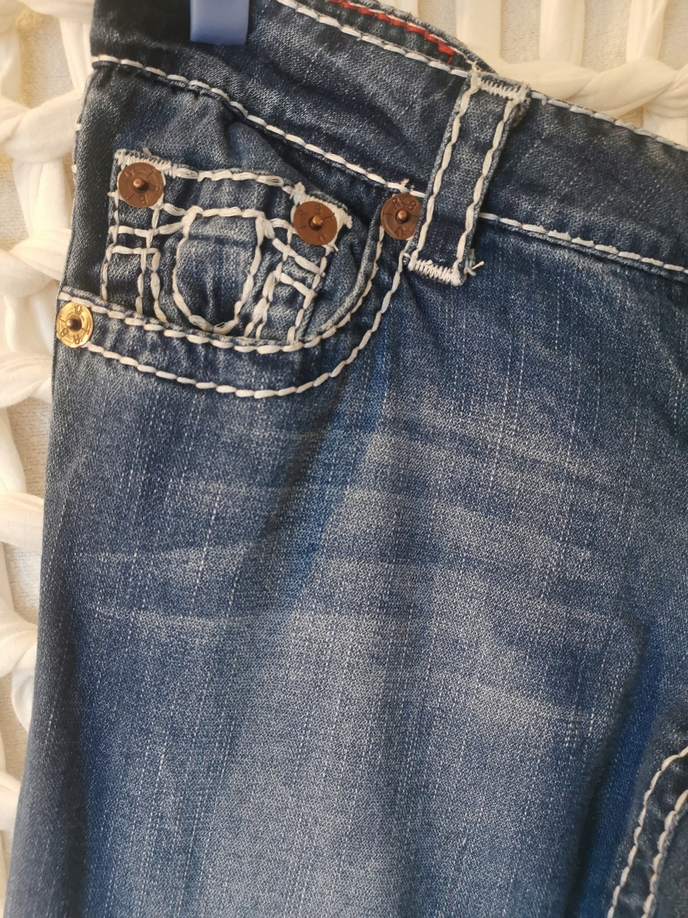 Vintage True Religion Billy Super T Low Rise Contrast Stitch Jeans USA 31 - Picture 9 of 9